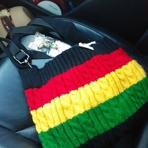 Jaimaica Rastafarian Bag Blk Green Red And Yellow With Earrings Male Or Female